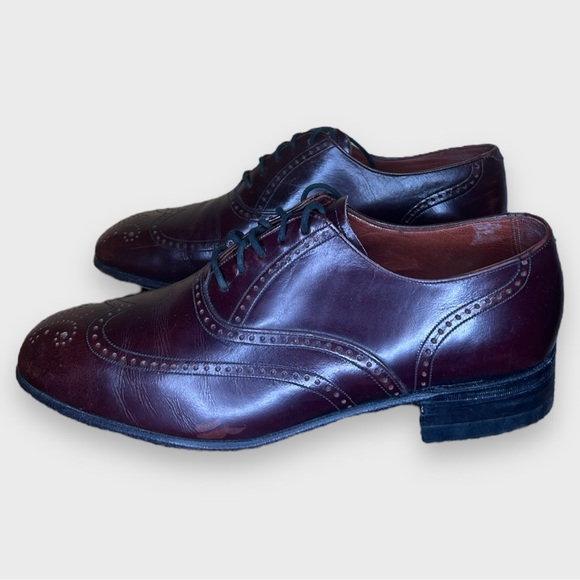 DACK men’s  maroon wingtip dress shoe - Picture 4 of 11